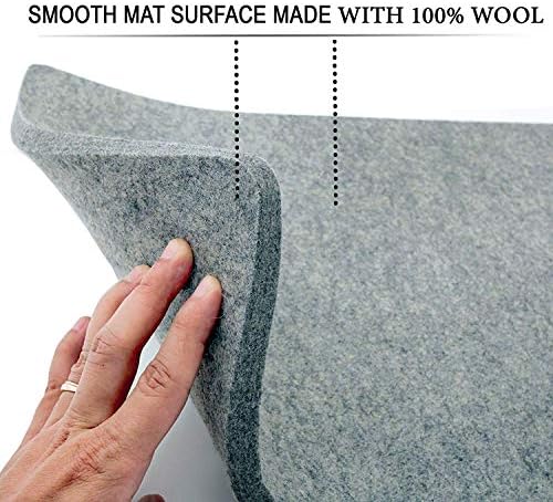 Wool Pressing Mat Set (Deluxe 2 Pack) Includes 24 x17 and 10 x 10 mats with Quilting Supplies in Pouch, 100% Pure New Zealand Wool, 2 Wool Pressing Mats Comes with Large Size & Portable Size (2 Mats)