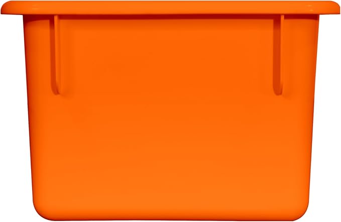 Wood Designs Cubby Storage Bin, Heavy Duty Plastic Containers for Kids Orange Cubby Tray Set of 25
