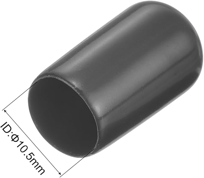 uxcell 20pcs Rubber End Caps 10.5mm ID Vinyl Round Tube Bolt Cap Cover Thread Protectors Dark Grey