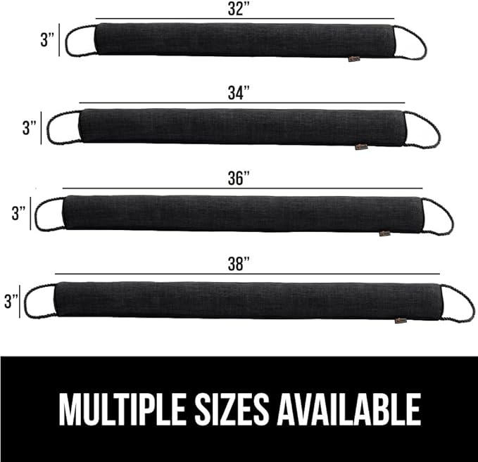 GORILLA GRIP Door Draft Stopper for Bottom of Doors, Weather Stripping Seal Blocks Hot Air, Noise, Bugs, Keeps Cold AC in, Sound Proofing Easy Install Gap Filler, Home Essentials, 36 Inch, Black