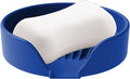 Self Draining Soap Dish, Silicone Suction Cup Soap Holder Tray Savers Container Sponge Holder for Bar Bathroom Shower Kitchen Sink, Can Extend Soap Life (1, Royal Blue)