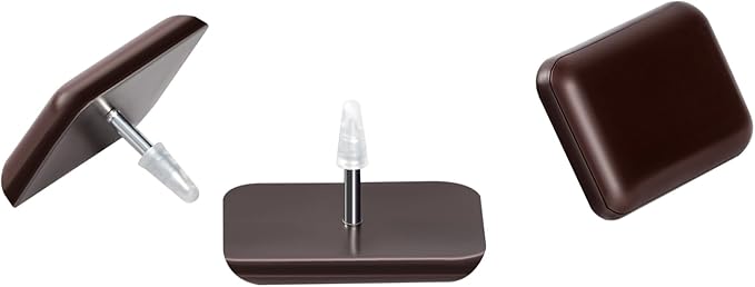 Furniture Sliders-Furnigear (Teflon) Nail in Chair Glides for Carpet and Hardwood Floor - Move Your Furniture Easily & Safely - Best Floor Protector (1x1-3/8 Nail, Brown-24 Pack)