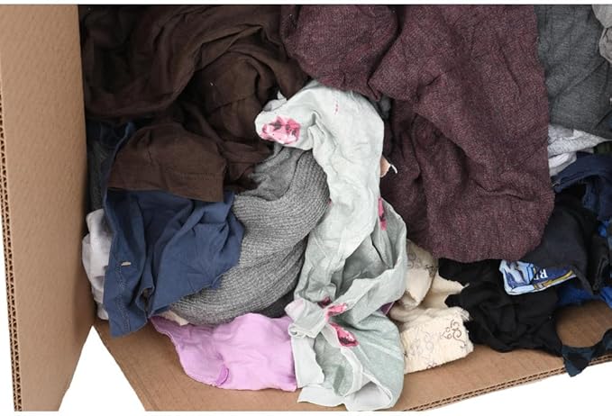 PRO SOURCE Low Lint Reclaimed Cotton Polo Shop Rags, Washable Reusable Disposable (25 lb Box)