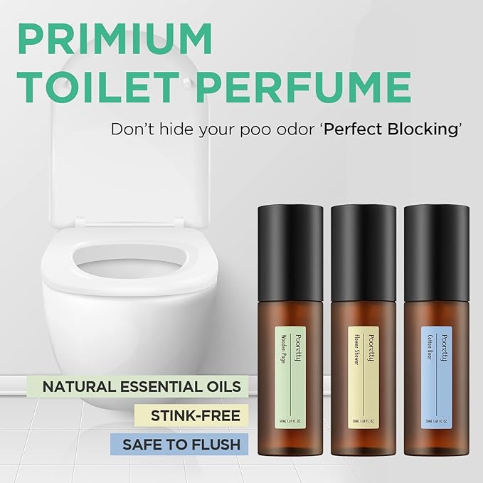 Pre-Poop Aromatic Bathroom Toilet Spray, Potty Deodorizer, Neutralize Bad Odors - Soft Cotton & Baby Powder Scent (1.69 fl.oz. 2 Pack)