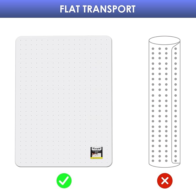 Kuyal Office Chair Mat for Carpet, 2 Pack 46x 60 Clear Heavy Duty Computer Chair Mat, Under Desk Protector Carpeted Floors Mat, Easy Chair Movement,Ship Flat