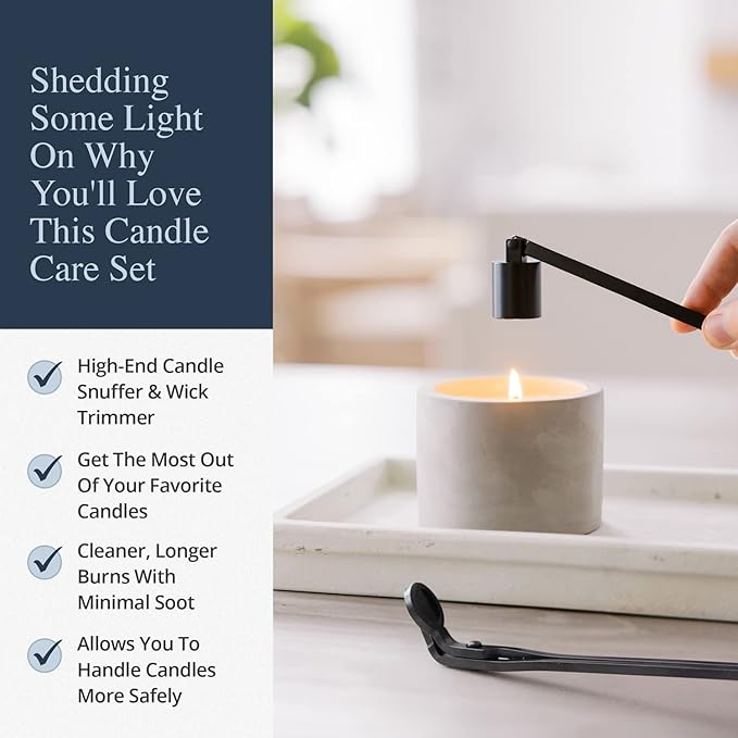 Candle Wick Trimmer and Candle Snuffer Accessory Set – Pick Your Color