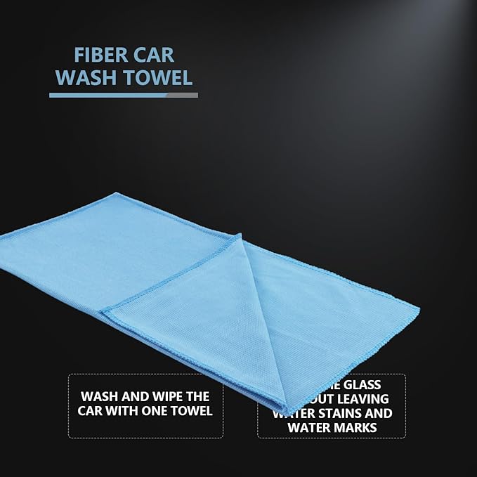 SPTA Ultra Fine Microfiber Cloths for Glass, 12 Pack Microfiber Glass Cleaning Cloth, 16 InchX16 Inch, 300GSM, Lint Free Quickly Clean Window, Glasses, Windshields, Mirrors, and Stainless Steel, Blue