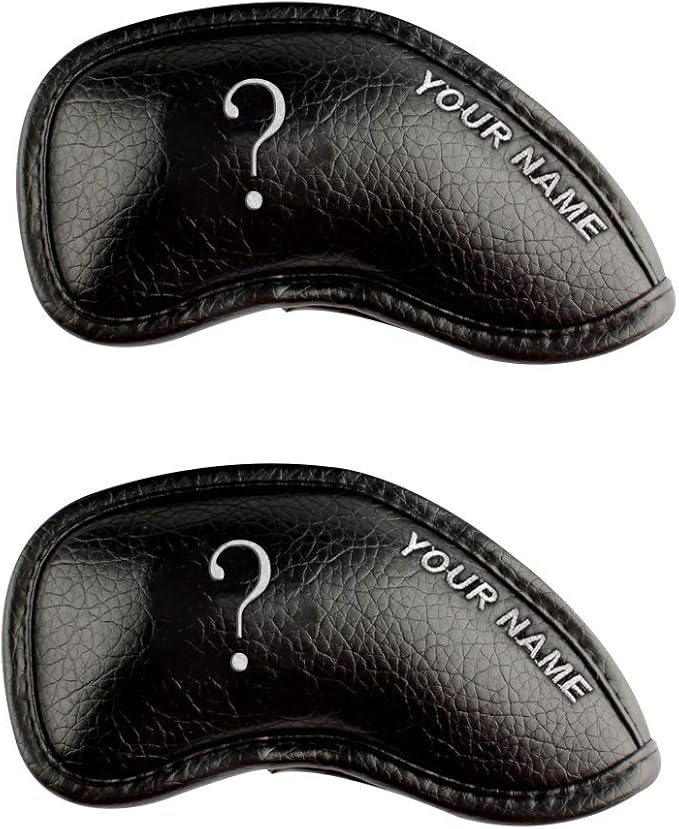 CRAFTSMAN GOLF 12pcs or 1pc Thick Synthetic Leather Golf Iron Head Covers Set Headcover Fit All Brands Callaway Ping Taylormade Cobra Etc. Also Custom Name