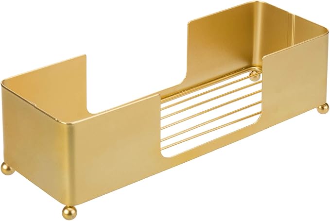 MyGift Gold Paper Towel Holder, Toilet Paper Towel Dispenser for Bathroom, C fold Paper Towel Holder Countertop for Commercial & Home Use, Modern Brass Finish Metal