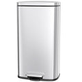 AthLike Trash Can, Stainless Steel Kitchen Garbage Can, Step Waste Bin with Hinged Lid and Removable Inner Bucket, Soft-Close, Dustbin for Bathroom Bedroom Living Room Home (Silver, 8 Gal)