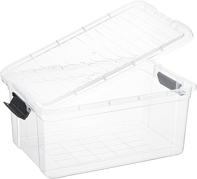 Superio Clear Storage Boxes with Lids, 20 Quart Plastic Container Bins for Organizing, Stackable Crates, BPA Free, Non Toxic, Odor Free, Organizers for Home, Office and Dorm, 4 Pack