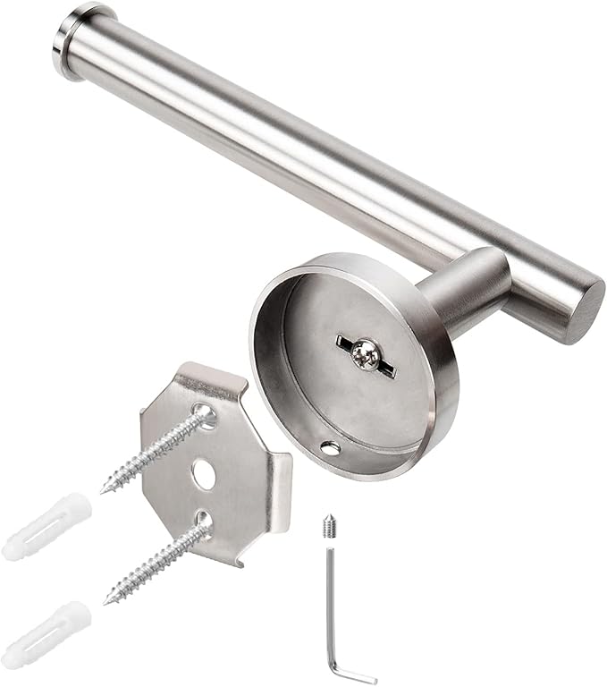 NearMoon Bathroom Toilet Paper Holder, Premium SUS304 Stainless Steel Rustproof Wall Mounted Toilet Roll Holder for Bathroom, Kitchen, Washroom (1 Pack, Brushed Nickel)