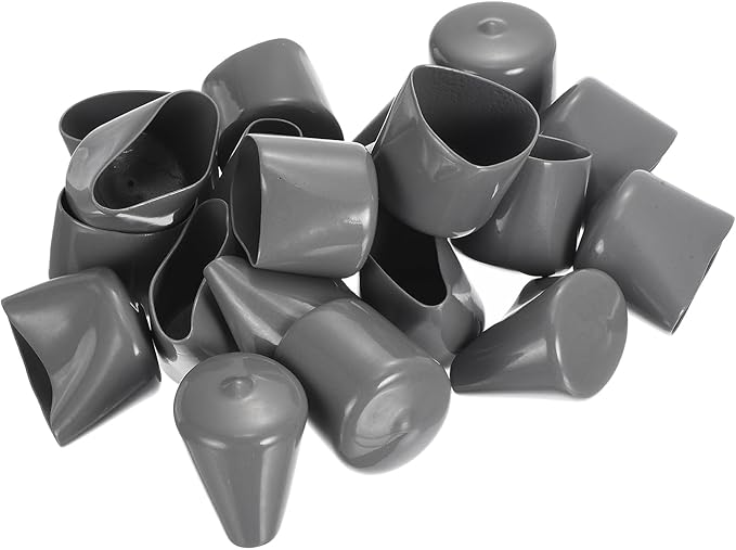 uxcell 20pcs Rubber End Caps 35mm ID Vinyl Cap Cover Screw Protectors Dark Grey