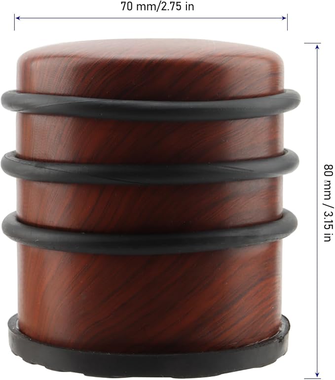 KINJOEK 4 PCS 1KG Heavy Duty No Drill Door Stopper, Stainless Steel Door Stop, Surrounded with Protective Rubber Bands Anti-Slip Door Wedge for Office, Home, Garage, Laundry Door, Brown Te