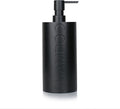 Matte Black Shampoo Dispenser Modern Refillable Pump Bottle with Embossed Text, Durable Resin Construction for Bathroom and Kitchen
