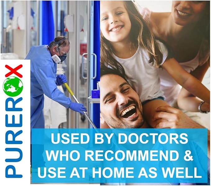 disinfectant (1 gallon) Eliminate 99.9999% viruses, Norovirus, HIV, MRSA and fungi. PUREROX Hypochlorous technology. Hospital Grade. Use Anywhere. No residue.No Rinse. Suitable All Surfaces