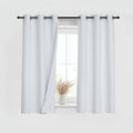 PONY DANCE White 100% Blackout Short Curtains for Kitchen Over Sink 45 inch Long 2 Panels Set, Black Out Small Window Curtains for Bathroom, Thermal Insulated Half Window Cafe Drapes, 34" W x 45" L