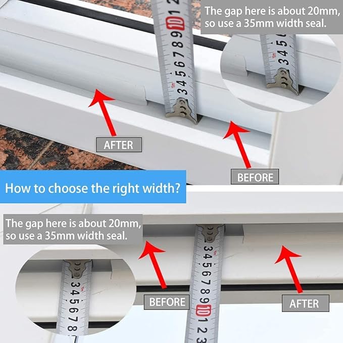 TAROSE Weather Stripping, 33 Feet, Transparent, 45MM, Silicone, Door Seal, Window Seal