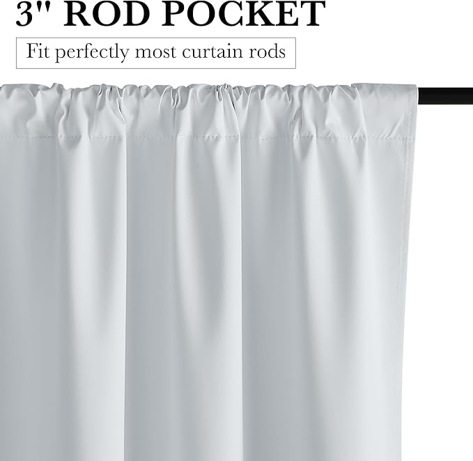 RYB HOME Mini Small 100% Blackout Curtains for Kitchen, Energy Saving Heat Blocking Half Window Curtains Drapes for Bathroom RV Car, Wide 34 x Long 36 inches, White, 2 Pcs