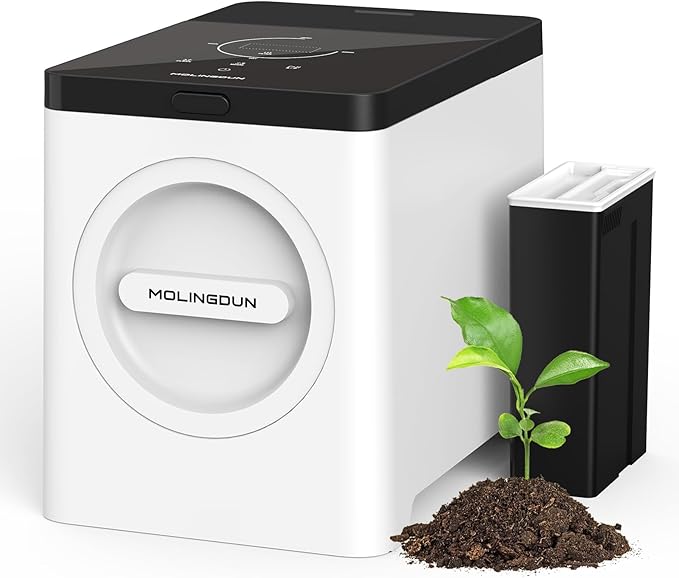 3L Electric Composter for Kitchen, Countertop Compost bin, One Touch Smart Model Handle Kitchen Waste, with Triple Grinding Blade, Carbon Filter, Auto-Cleaning, LED Touch Screen