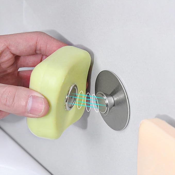 Magnetic Soap Holder, Stainless Steel Wall Mount Waterproof Bathroom Organizer for Showers/Sinks (Soap Holder-3M)