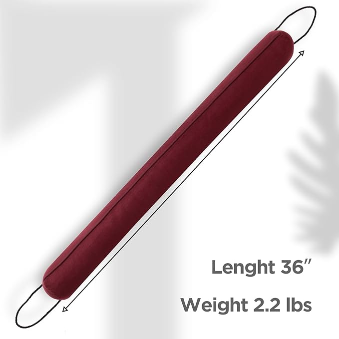 Sunolga 36" Door Draft Stopper Blocks Hot and Cold Air with Removable Washable Cover for Gaps Up to 3", All-Season Seal for Noise, Wind, Door Sweep for Bottom of Door and Window, Home Essentials, Red