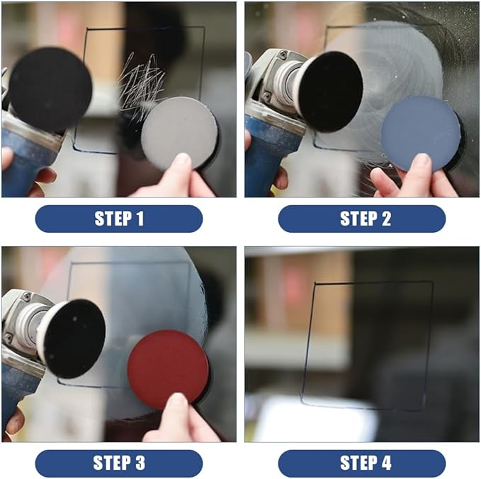 EMVANV Glass Polishing Kit, 39Pcs/Set Glass Scratch Remover, Deep Scratch Window Repair Tool, Window Windscreen Scratch Repair Kit with Cerium Oxide Polishing Powder Polishing Pad and Wheel