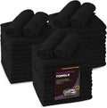 Blue Horizon Microfiber Cleaning Towels, 36-Pack Reusable Shop Towels, Ultra Soft Plush Wash-Cloths, Microfiber Detailing Cleaning Cloths for Car, Household and Commercial (Black, 16" x 16")