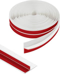 Orghtin T-Shaped Silicone Seal Strip, White Door Sealer Weather Stripping Door Seal Strip, 10Ft Door Draft Stopper for Side of Door