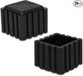 Flyshop Anti-Skid Non-Marking Synthetic Rubbr Patio Chair Table Leg Caps Square Furniture Covers, 20pcs, Black, 20 mm x 20 mm, 13/16" x 13/16"