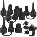 4 Set Air Pump Replacement Nozzles Head with 3 Sizes Plastic Inflatable Pump Adaptor Accessory for Partial Air Mattress Bed