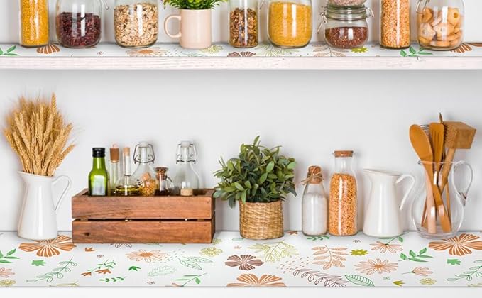 Bulk Shelf Liner 18 Inch x 16 Feet Cupboard Liner Shelving Paper for Cabinets and Drawers Pantry Shelf Liners for Kitchen Cabinets Non-Adhesive