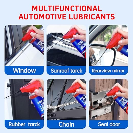 Glodway Automotive Window Door Seal,Silicone Seal Lubricants,Track Lube for Electric Windows,Noise Reduction with Smart Straw Sprays 2 Ways,10 OZ (Pack of 2)