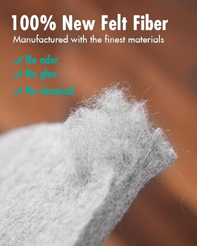 Non Slip Rug Pad Gripper - 8x8 Feet 1/4” Extra Thick Felt Under Rug for Area Rugs and Hardwood Floors,Super Cushioned Non Skid Carpet Padding