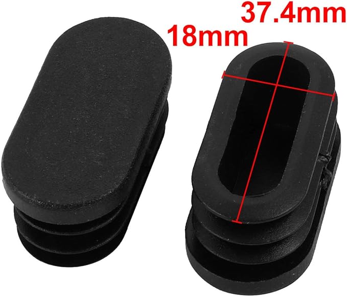 uxcell 40mmx20mm Plastic Non Slip Oval Chair Table Leg Protectors Cap Tube Insert 8pcs