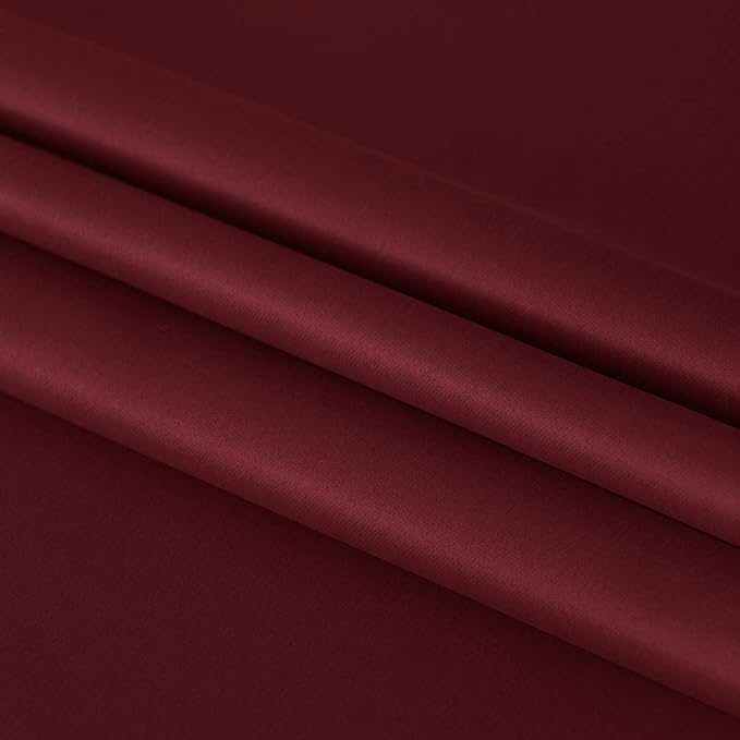 DWCN French Door Curtains – Rod Pocket Thermal Blackout Curtain for Doors with Glass Window, Kitchen and Patio Doors for Privacy, 54 X 80 Inches Long, 1 Curtain Panel with Tieback, Burgundy