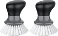 MR.SIGA Dish Scrub Brush, Palm Brush Dish Scrubber with Ergonomic Grip, Kitchen Brushes for Dishes, Gray, Pack of 2