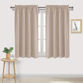 DWCN Blackout Curtains for Living Room Thermal Insulated, Energy Saving & Noise Reducing Bedroom Curtains, Camel, W 52x L 45 Inch, Set of 2 Rod Pocket Curtain Panels