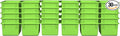 Wood Designs Cubby Storage Bin, Heavy Duty Plastic Containers for Kids Lime Green Cubby Tray Set of 30