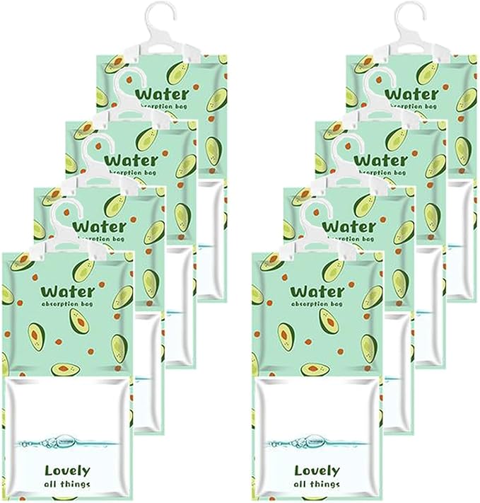 AOPANDA Moisture Absorbers Packets, 8 Pack - Eliminates Musty Odors for Fresher, Cleaner Air, Humidity Packs, Dessicant Packets, Hanging Closet Dehumidifier Bags（pawpaw）