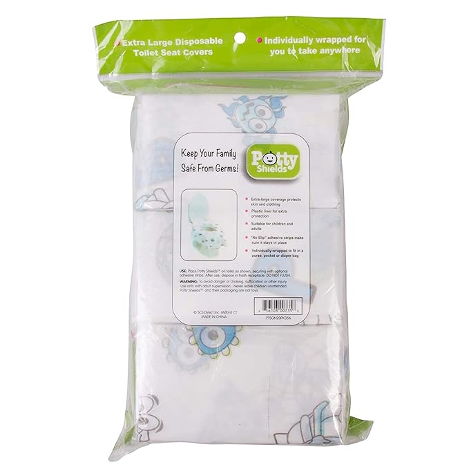 Disposable Toilet Seat Covers for Kids & Adults (6 Pack) - Germ Protect from Public Toilets - Waterproof, Individually-Wrapped, Plastic Lined for No Soak Thru, XL to Cover the WHOLE Toilet - Unisex