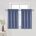 DWCN Blackout Curtains for Living Room Thermal Insulated, Energy Saving & Noise Reducing Bedroom Curtains, Dusty Blue, W 52x L 36 Inch, Set of 2 Rod Pocket Curtain Panels