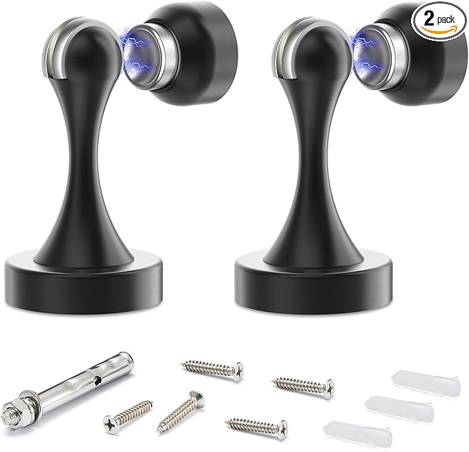 Magnetic Door Stop Stainless Steel，Door Stopper, Heavy Duty for Various Door Types, Keep Your Door Open, Wall Mount Door Holder/Catch