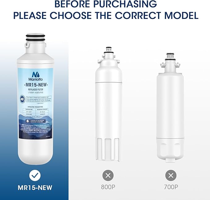 MARRIOTTO Water Filter LT1000PC Replacement for Refrigerator, Compatible with LT1000PC/PCS, LT1000PC, LT-1000PC, MDJ64844601, ADQ747935 ADQ74793504 Water Filter (4+4)