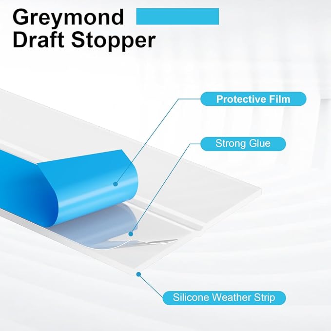 Weather Stripping Door Seal, Silicone Strip for Frame and Gaps Draft Stopper,Glass Shower Door Sweep, Clear, 36 Feet x 1 Inch
