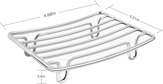 Bar Soap Dish Holder for Shower Bathroom Stainless Steel Rust Proof Self Draining, Chrome-1 Pack