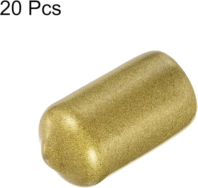 uxcell 20pcs Rubber End Caps 1/2"(12mm) ID Vinyl Round Tube Bolt Cap Cover Thread Protectors Gold