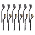 12PCS Mini Wire Brushes, Stainless Steel & Brass Brush Set, Curved Handle Scratch Brush for Automotive, Cleaning Welding Slag and Rust