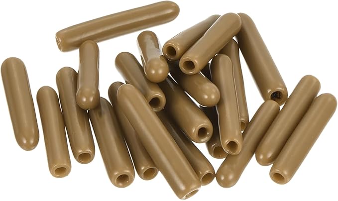 uxcell 20pcs Rubber End Caps 1.5mm(1/16") ID Vinyl PVC Round Tube Bolt Cap Cover Screw Thread Protectors Light Brown