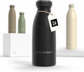 LARS NYSØM Stainless Steel Insulated Water Bottle 12oz 17oz 25oz 34oz 51oz | Insulated Thermo Flask for Hot and Cold Beverages | Leakproof Drinking Bottle (Carbon Black, 11.9oz)